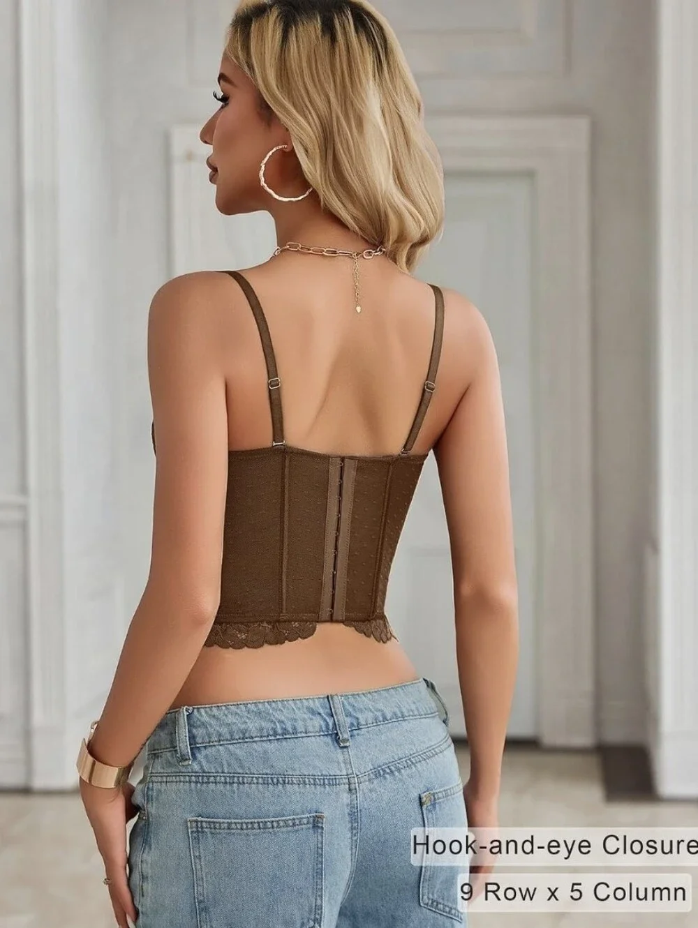 Brown Lace Bustier Corset